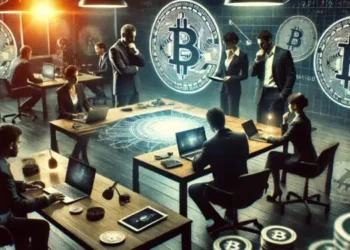 Fuerzas de la ley debatiendo sobre delitos