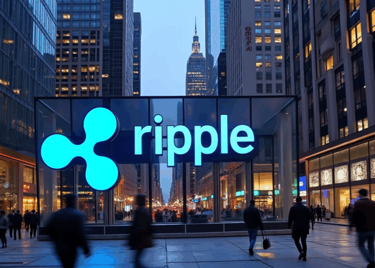Un edificio con el logo de Ripple Labs en su frente.