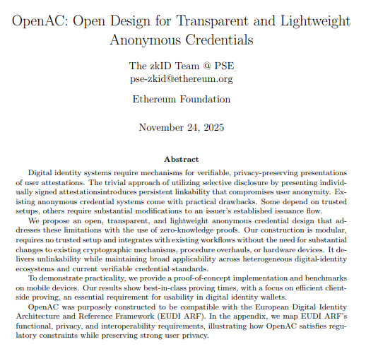 Portada del white paper de la tecnología OpenAC, lanzada en Ethereum.