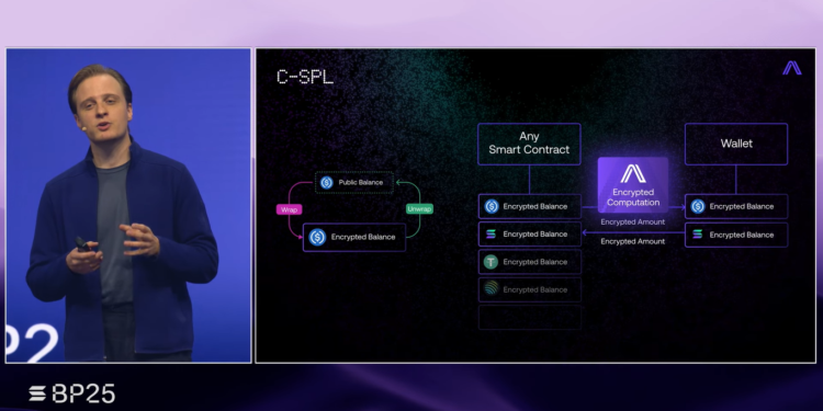 El CEO y fundador de la empresa Arcium en una conferencia del ecosistema Solana.