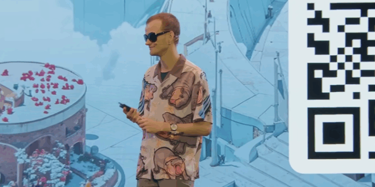 Vitalik Buterin en una conferencia durante la Devconnect Argentina.