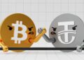 Logos de Bitcoin y USDT mantienen un pulso de fuerza.