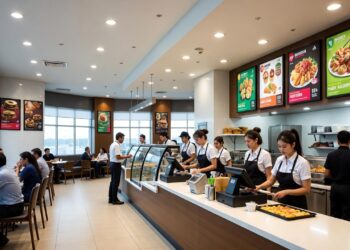Empleados de un Restaurante de comida rápida se observan en su faena diaria.