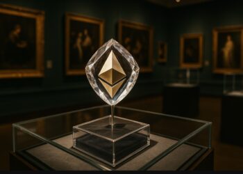 Ethereum como una joya sumamente valiosa en un museo donde hay puras obras de arte.