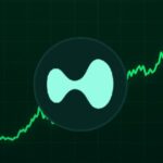 El logo del token hyperliquid delante de un gráfico de precios.