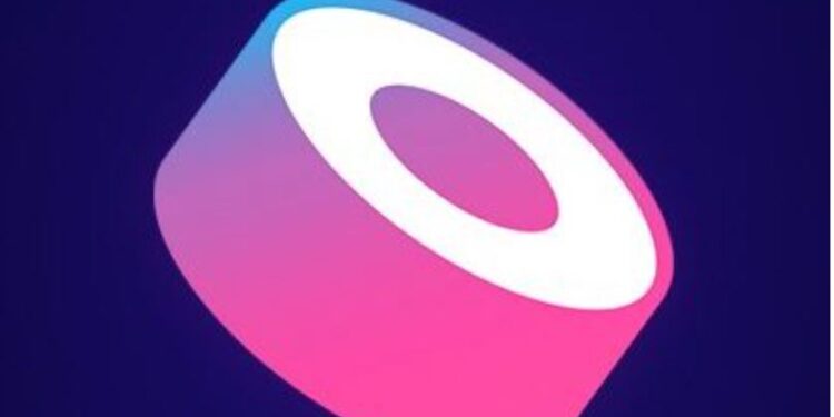 Un dibujo de una pieza de sushi delante de un fondo azul.