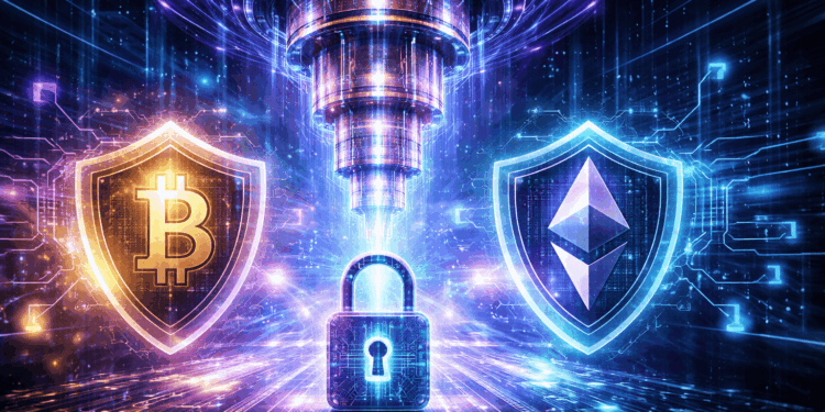 Una computadora cuántica atacando la criptografía de Bitcoin y de Ethereum.