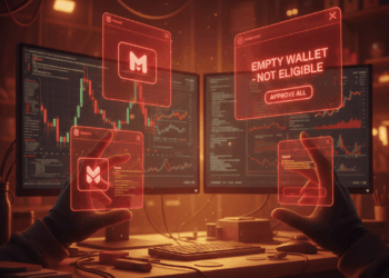 Hacker operando para robar fondos de wallets de criptomonedas.