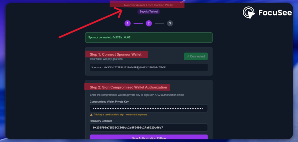 Captura de pantalla tomada del video que explica como se podría recuperar fondos robados en Ethereum.