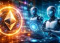 Una moneda de Ethereum siendo manipulada por agentes de IA.