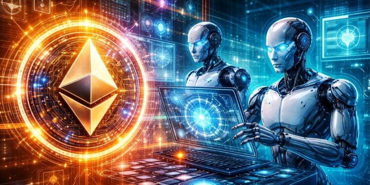 Una moneda de Ethereum siendo manipulada por agentes de IA.