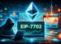 Un hacker aprovechando la mejora EIP-7702 de Pectra en Ethereum para drenar fondos de usuarios.