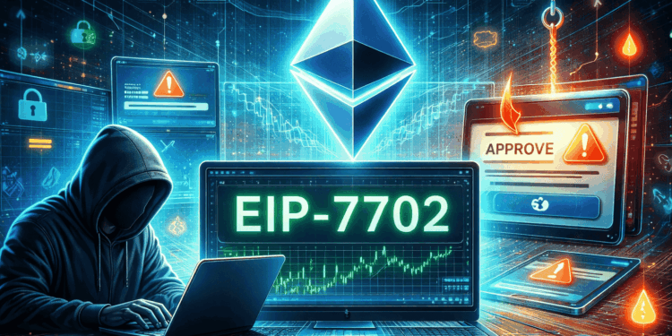 Un hacker aprovechando la mejora EIP-7702 de Pectra en Ethereum para drenar fondos de usuarios.