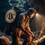 Un minero de Bitcoin trabajando en una cueva.