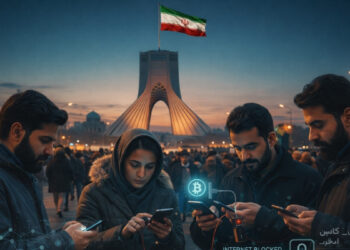 Los iraníes han migrado a opciones de mensajería sin intermediarios como Bitchat tras el apagón. Fuente: Gemini.