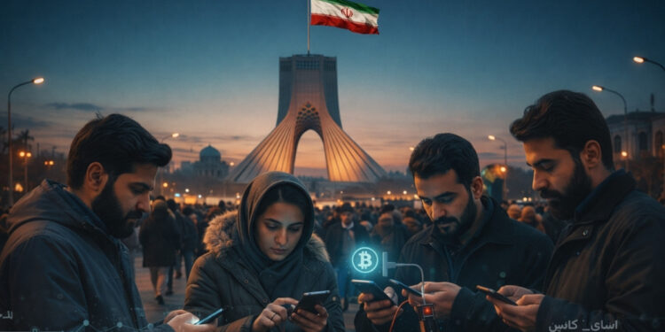 Los iraníes han migrado a opciones de mensajería sin intermediarios como Bitchat tras el apagón. Fuente: Gemini.