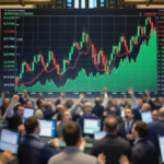 Gráficos de precios muy volátiles en Wall Street