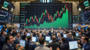 Grรกficos de precios muy volรกtiles en Wall Street