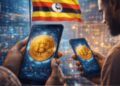 Personas de Uganda utilizando la app Bitchat inspirada en Bitcoin.
