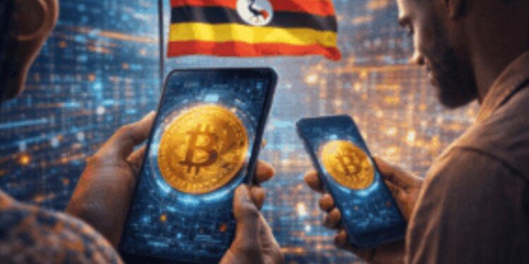 Personas de Uganda utilizando la app Bitchat inspirada en Bitcoin.
