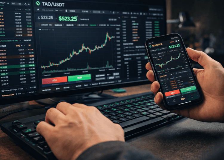 Una persona haciendo trading de TAO en Binance.
