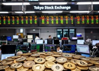 criptomonedas y detrás pantallas del mercado bursátil y la bolsa de Tokio.