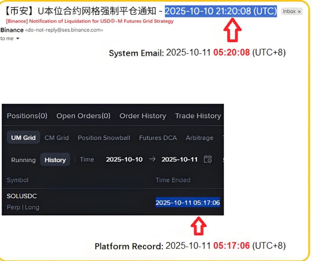 Captura de pantalla del usuario mostrando la marca temporal de su correo electrónico.