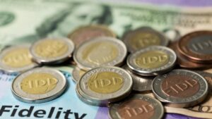 monedas que dicen FIDD y detrás Fidelity