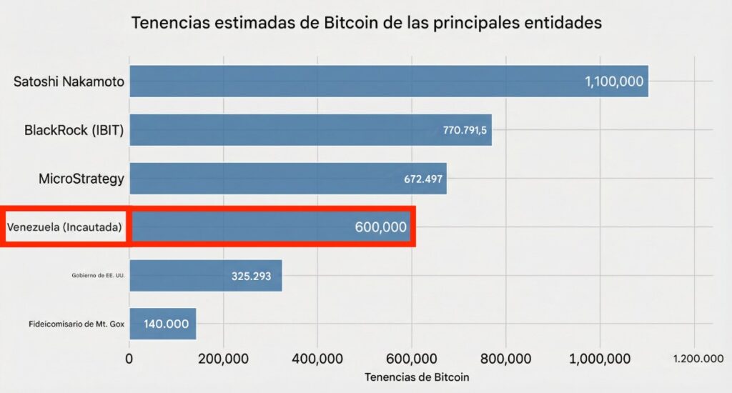 Gráfico de velas azules que reflejan las tenencias de bitcoin de empresas y gobiernos.