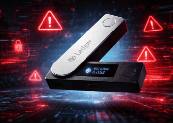 Imagen de una hardware wallet de criptomonedas de la empresa Ledger.