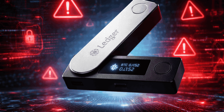 Imagen de una hardware wallet de criptomonedas de la empresa Ledger.