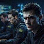 Un grupo de hackers está frente a pantallas de computadoras como tramando un ataque