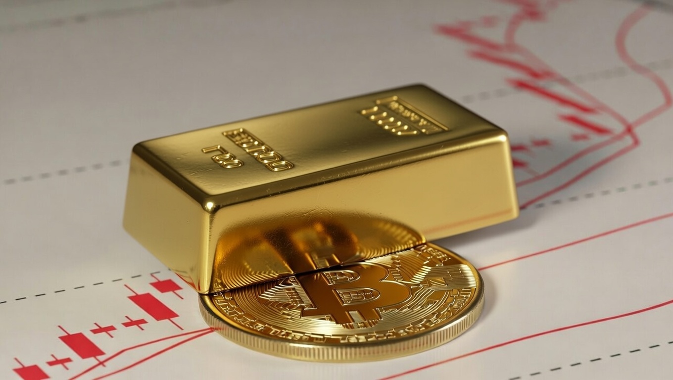El precio de bitcoin medido en oro sufre por 6° mes consecutivo