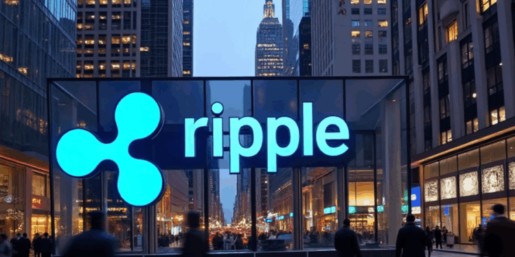 Un edificio con el logo de Ripple Labs en su frente.
