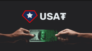 Logo de USAT y dos manos intercambiando un billete de dólar.