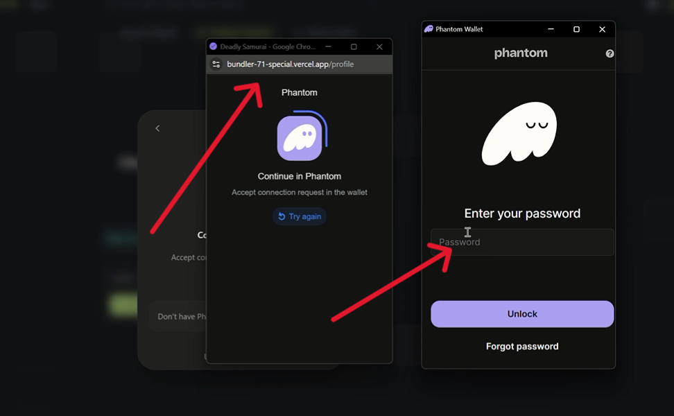 Interfaz del investigador que detectó los fraudes con ventanas emergentes de wallets falsas.