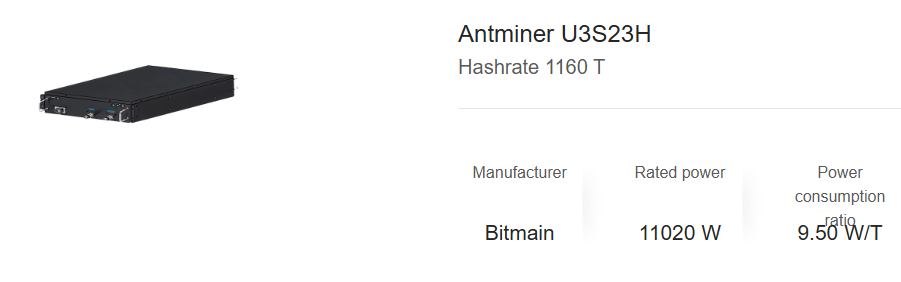 Imagen y datos de un ASIC para minar Bitcoin de Bitmain.