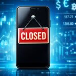 Un dispositivo móvil con el cartel de closed.