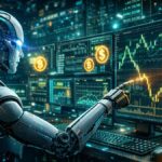 Un robot de IA operando en mercados financieros.