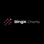 Nuevo logo de BingX Charity con estrellas sobre fondo negro