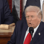 Donald Trump durante un discurso en el Congreso de Estados Unidos.