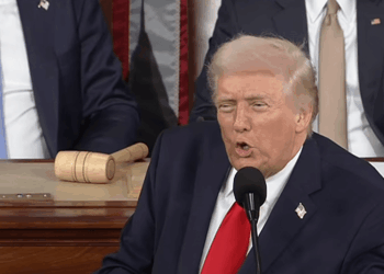 Donald Trump durante un discurso en el Congreso de Estados Unidos.