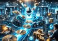Monedas de ethereum ingresando al staking de la red.