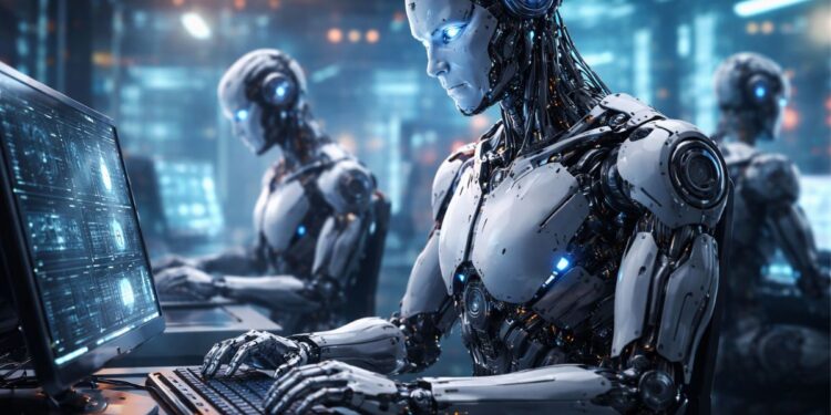 Robots humanoides operando programas de computación de manera autonóma.