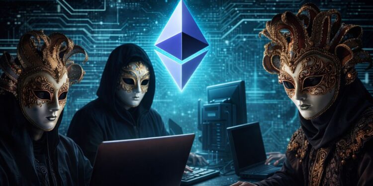 Personas con máscaras operando en la red Ethereum.