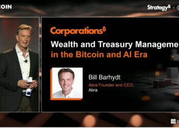 Imagen de la presentación de Bill Barhydt en Bitcoin for Corporation