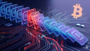 tarjetas digitales cayendo en efecto dominó