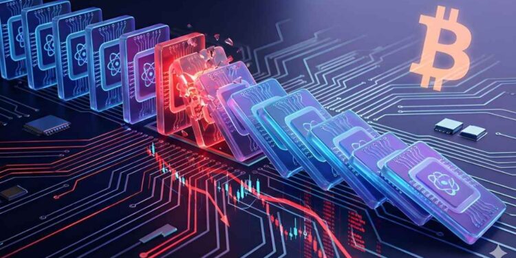 tarjetas digitales cayendo en efecto dominó