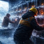 Mineros en plena ola de frio apagando los mineros