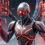 Un robot de IA hackeando sistemas digitales.